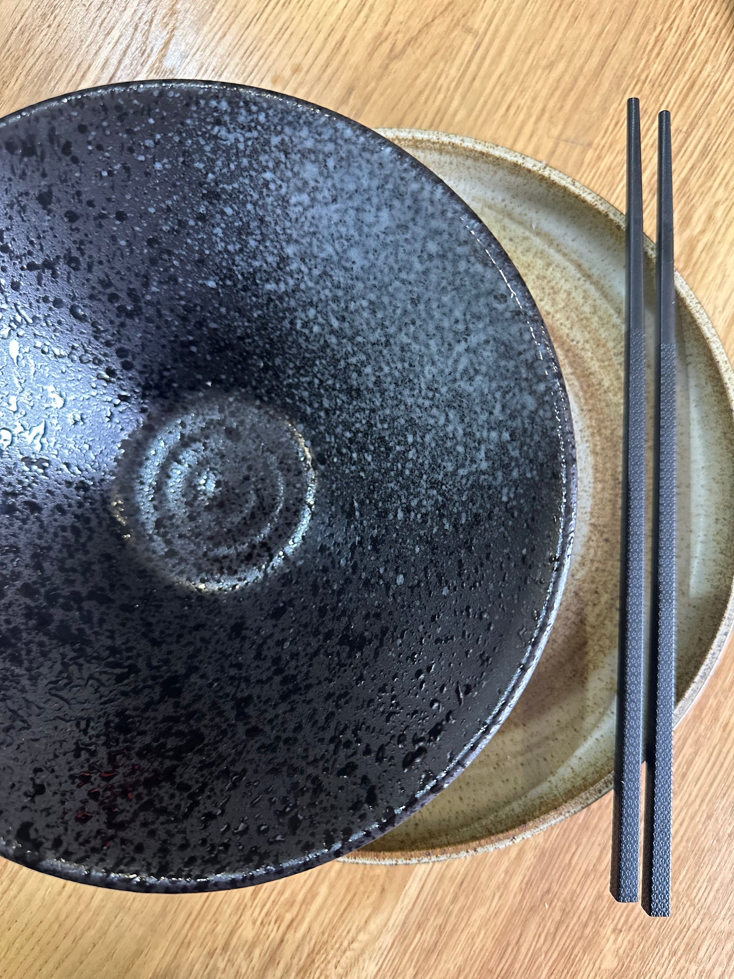 Japanese-style ceramic ramen bowl