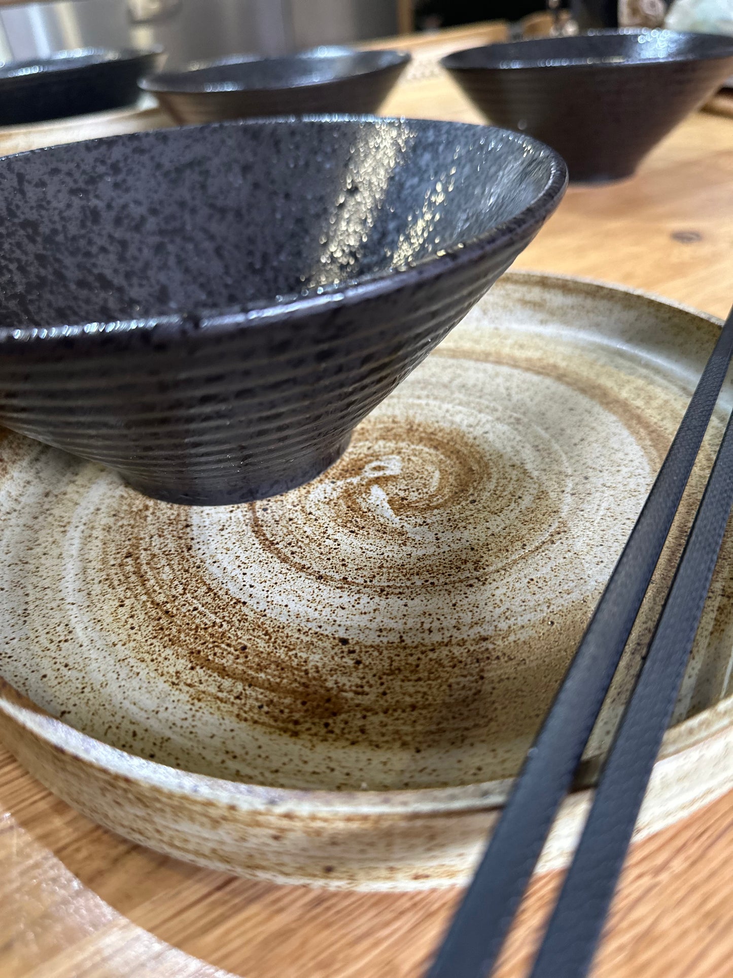 Japanese-style ceramic ramen bowl