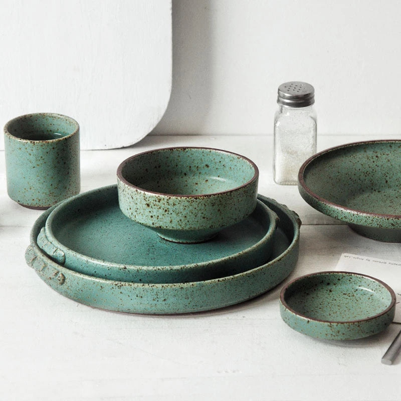 Japanese  Green Ceramic Dinner Set