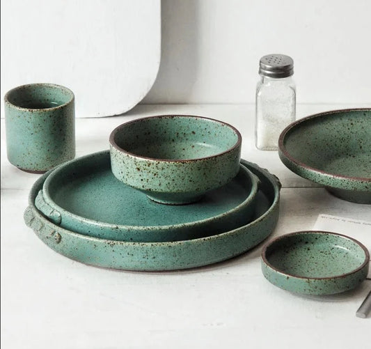 Japanese  Green Ceramic Dinner Set