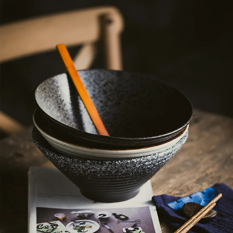 Japanese-style ceramic ramen bowl