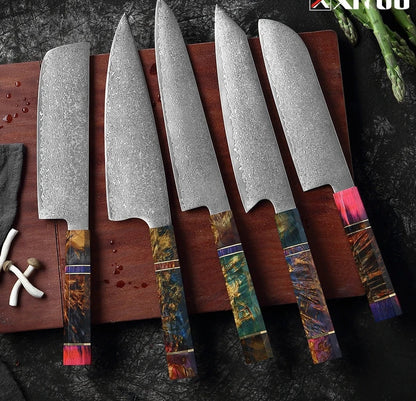 Damascus chef knives