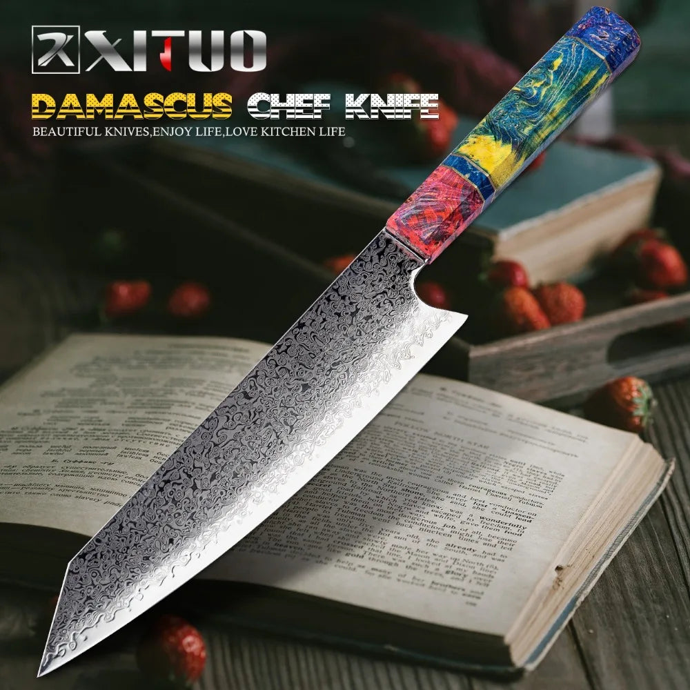 Damascus chef knife