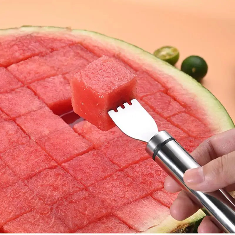 2-in-1 Stainless Steel Watermelon Cutting Fork