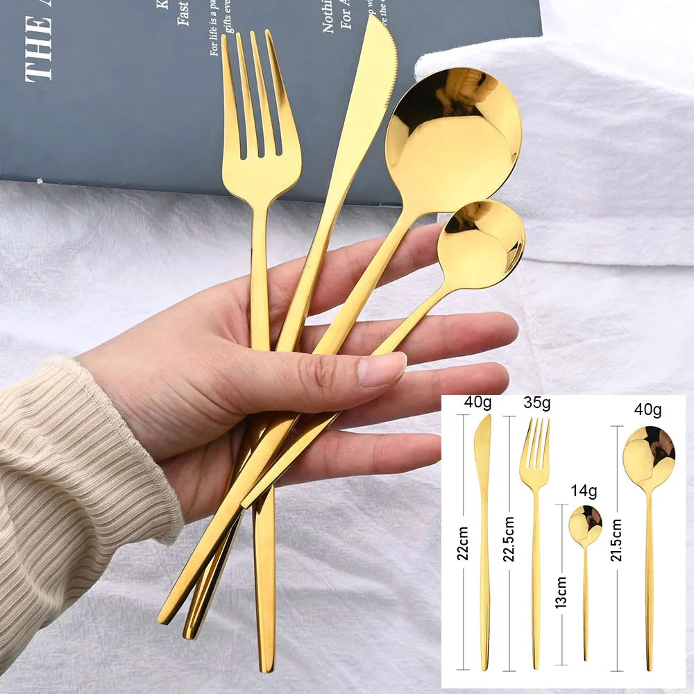 Gold 24 pcs cutlery set