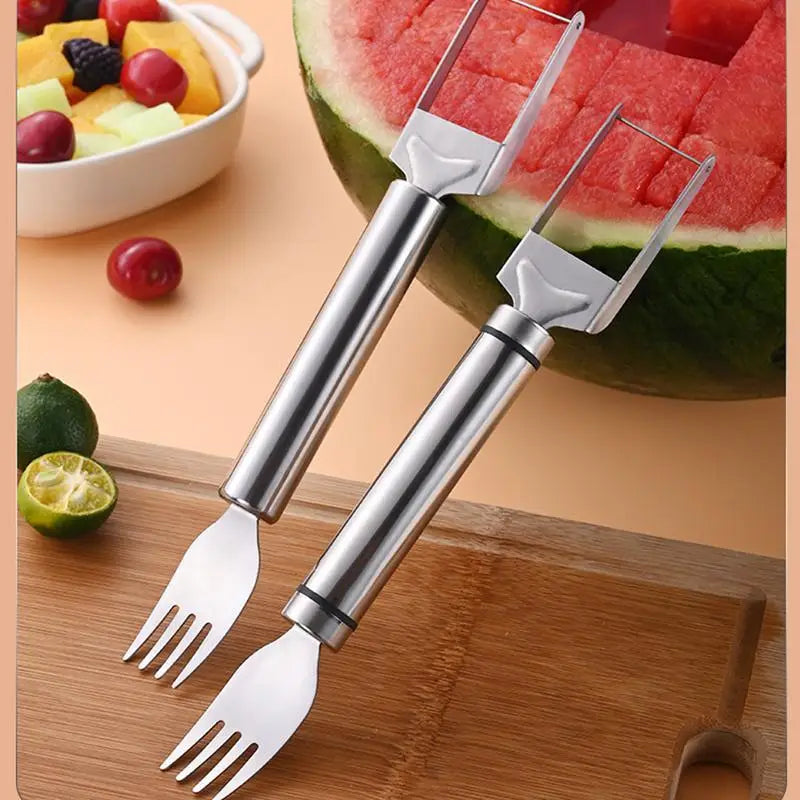 2-in-1 Stainless Steel Watermelon Cutting Fork