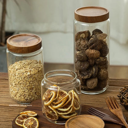 Wood & Glass Storage Jars