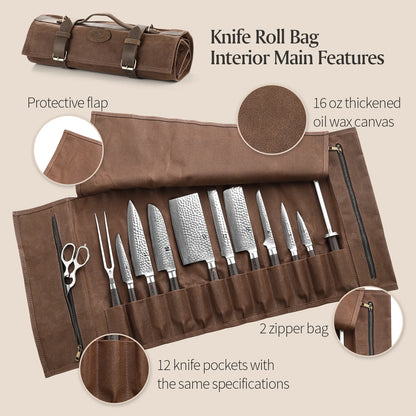 Thickened Canvas Foldable Chef Roll