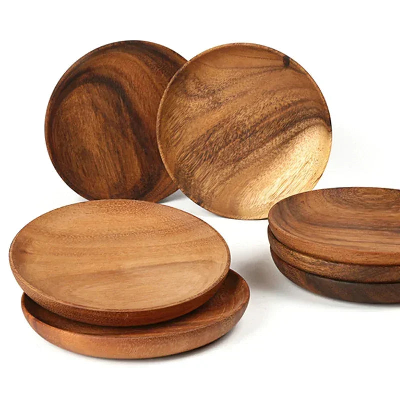 Round Wooden Plate - Acacia Wood