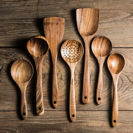 Thailand Teak Natural Wood Kitchen Tool Set