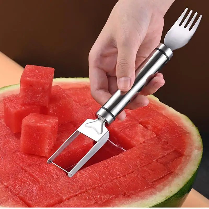 2-in-1 Stainless Steel Watermelon Cutting Fork