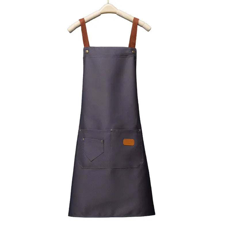 Grey Blue Apron with pockets