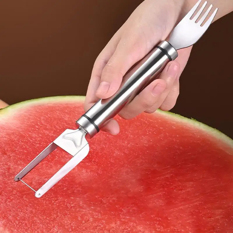 2-in-1 Stainless Steel Watermelon Cutting Fork