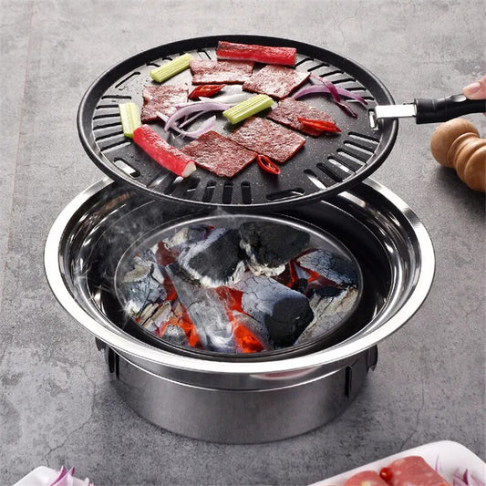 🔥 Stainless Steel Korean Charcoal Barbecue Grill