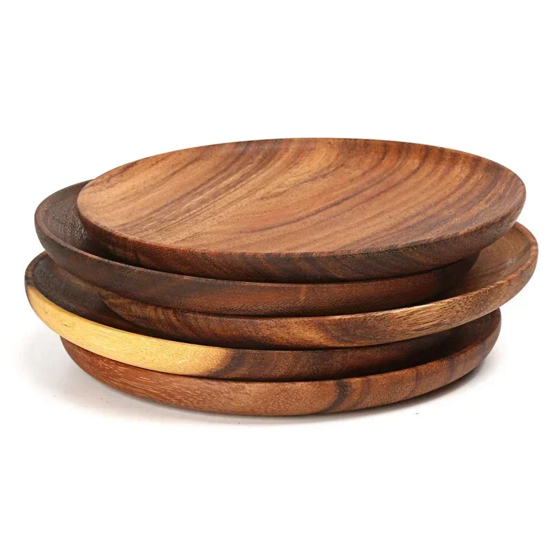 Round Wooden Plate - Acacia Wood