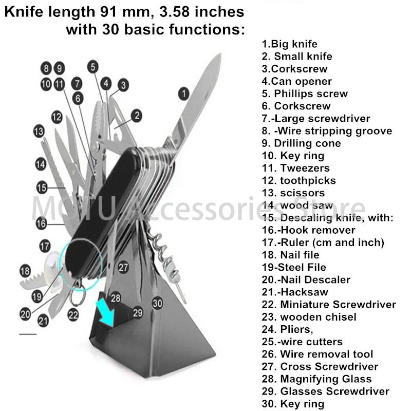 Multifunctional Folding Swiss Army Style Knife