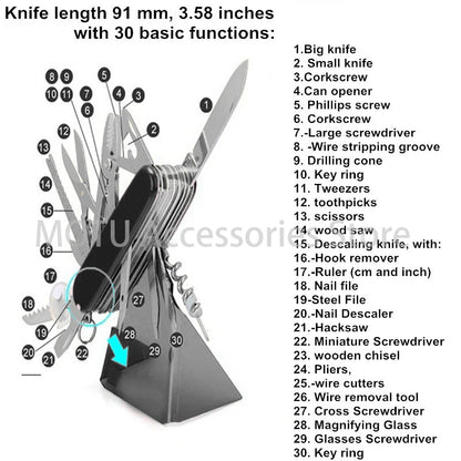 Multifunctional Folding Swiss Army Style Knife