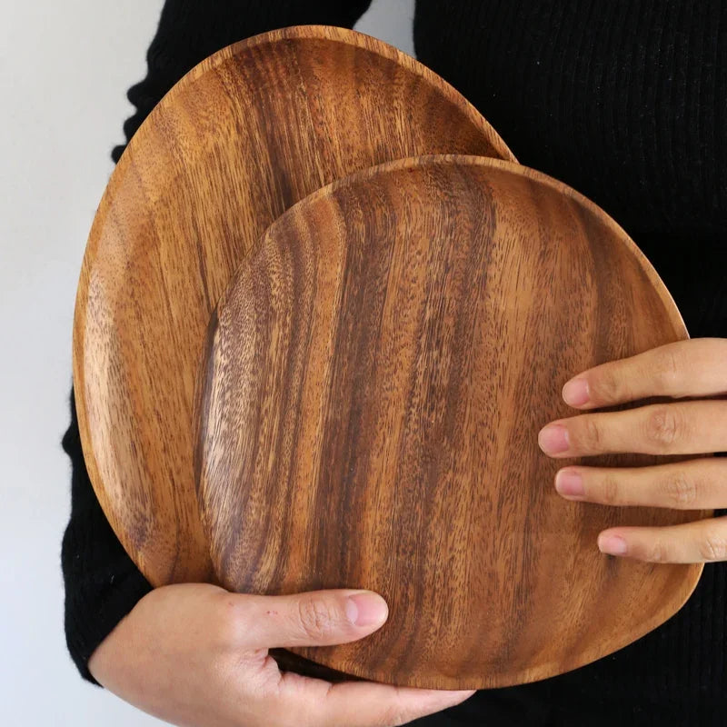 Round Wooden Plate - Acacia Wood