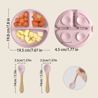 3PCS Silicone Children Tableware