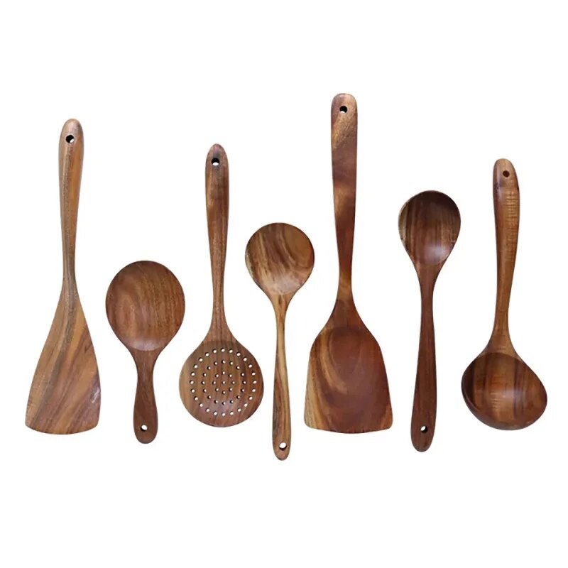 Thailand Teak Natural Wood Kitchen Tool Set