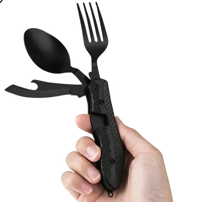 4-in-1 Outdoor Folding Spoon Fork Knife Combo Set